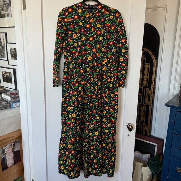 Vintage Cotton Maxi Dress sz M - Picture 1 of 6